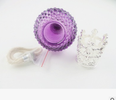 现货批发紫色菠萝形玻璃香薰灯 优质香水瓶 精致香水瓶图片