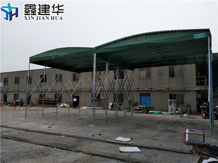 济南市博山区移动大型工厂推拉雨篷鑫距华厂家