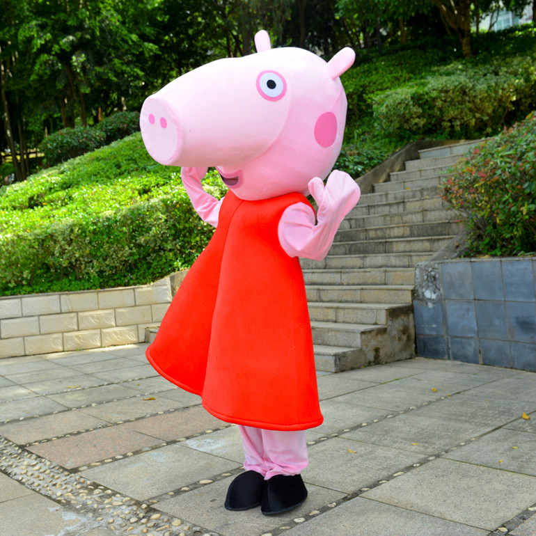 赣州小猪佩奇卡通人偶服装粉红猪批发