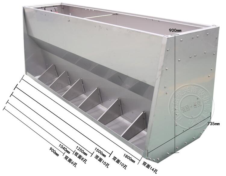 猪食槽猪用料槽小猪食槽不锈钢料槽养猪自动喂料器双面采食槽