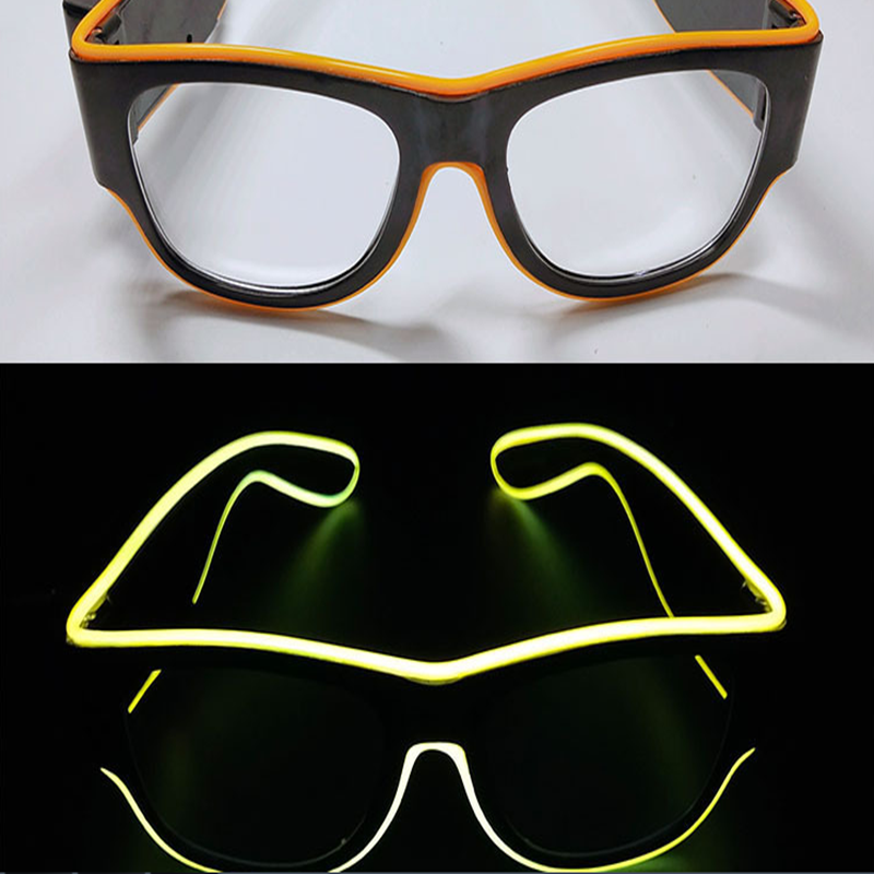 新款el发光眼镜USB充电一体式批发