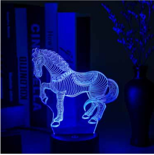骏马模型LED台灯 佛山创意3DLED小夜灯 LED USB厂家供应商  LED台灯报价