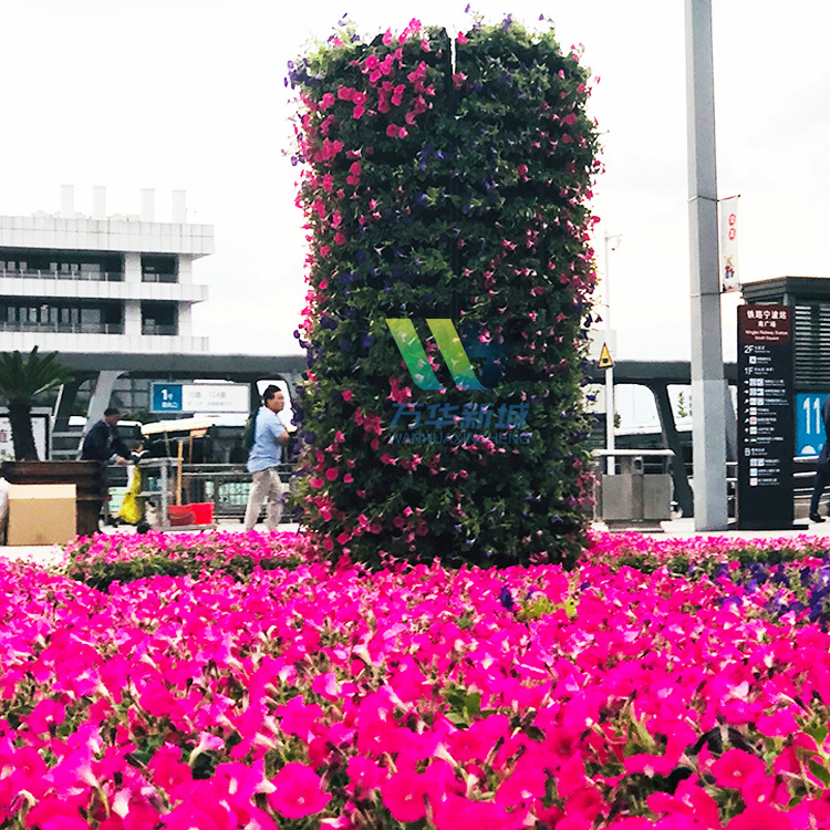 万华城市景观立体花柱 广场花柱图片