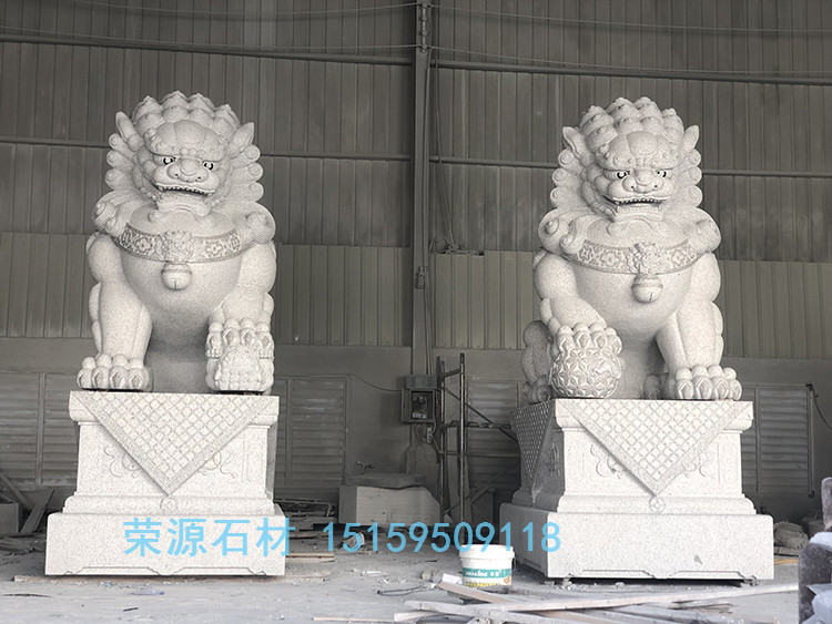 惠安石雕厂家来图加工石雕狮子 门口摆放狮子寓意 石狮子雕刻