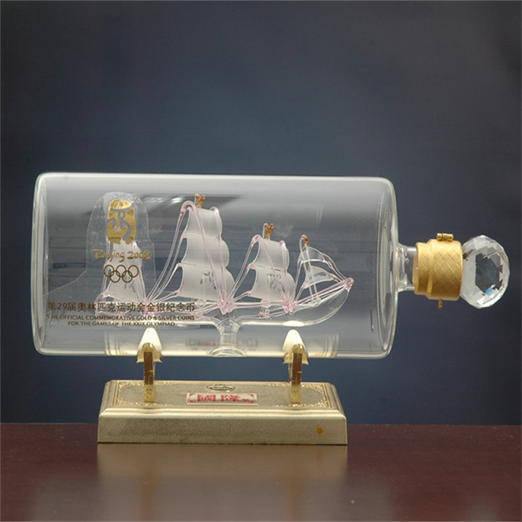 定制白酒瓶厂家生产内置帆船玻璃工艺酒瓶