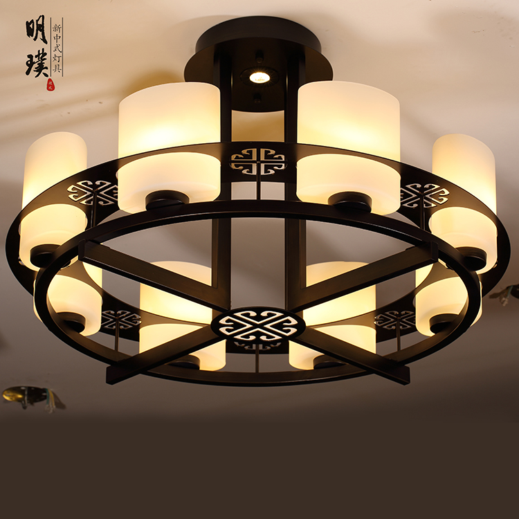 新中式灯具 客厅 简约现代 吸顶南昌新中式吸顶灯代理图片