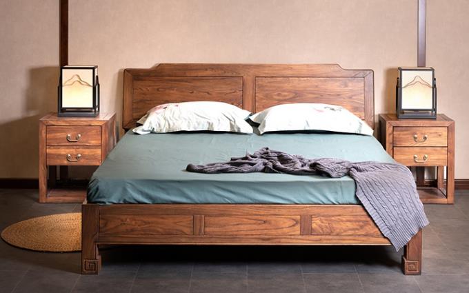 新中式实木家具卧室陈设图片