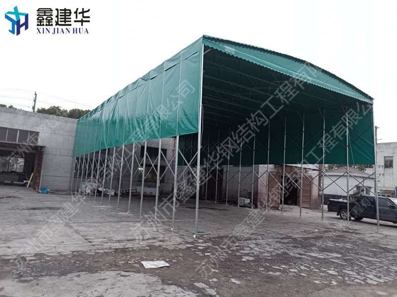 曹县电动推拉篷 幼儿园遮阳遮雨蓬 厂房悬空遥控篷定做原装现货