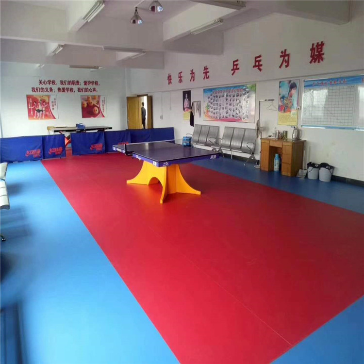 乒乓球pvc地板 运动塑胶地垫 乒乓球塑胶地板价格