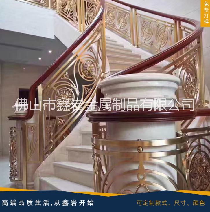 广州十大品牌铜楼梯厂家直销广州高端别墅铜楼梯、铜门、铜制品图片