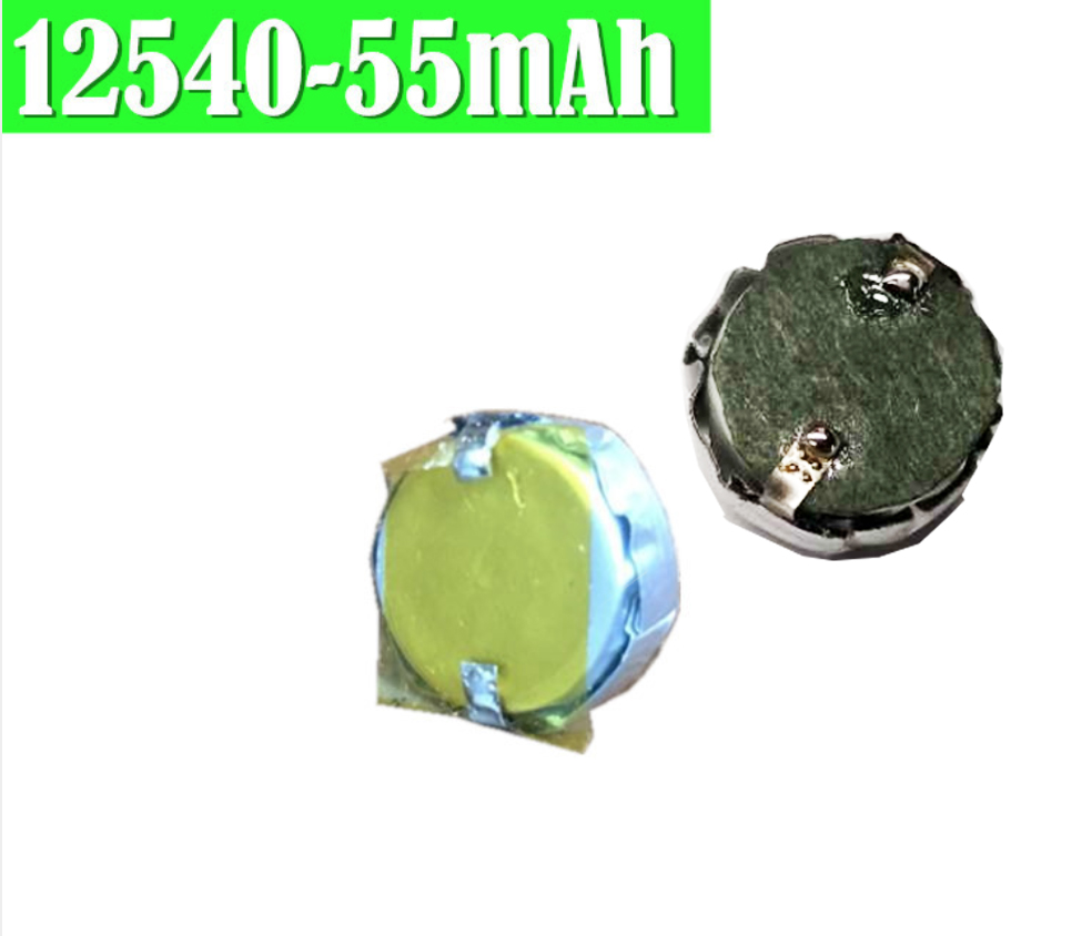 助听器纽扣锂聚合物电池 12540锂电池3.7V 55mAh蓝牙耳机电池图片