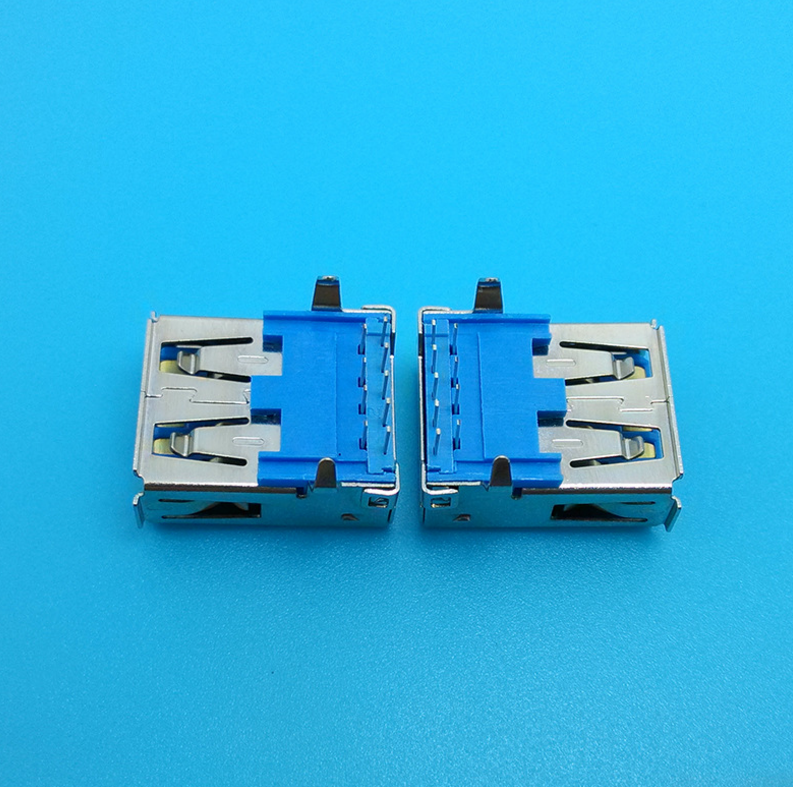 深圳市USB AF3.090度厂家厂家供应3.0usb母座/90度弯脚插板式丨板上USB AF3.090度插板