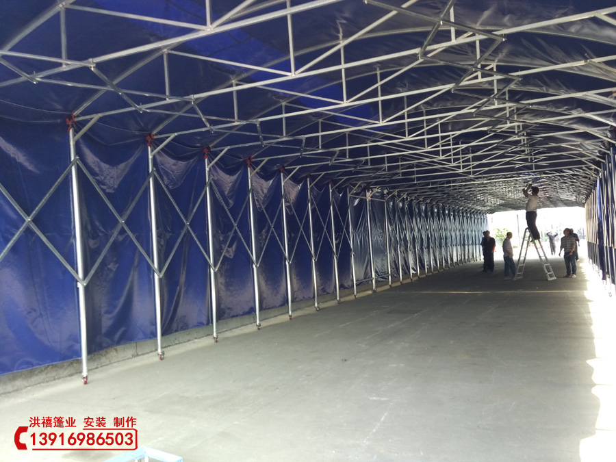 上海推拉棚制作方法视频 移动雨篷怎么做/去看看上海鸿禧篷业