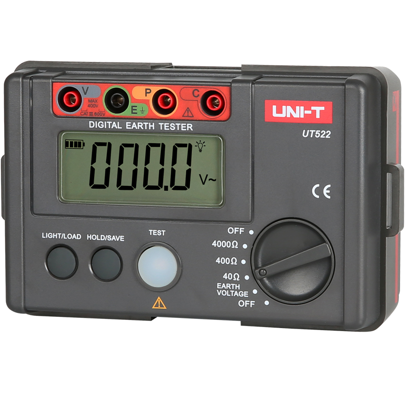 优利德 UT521/UT522接地电阻测试仪0-40/400/4000Ω双重绝缘保护图片
