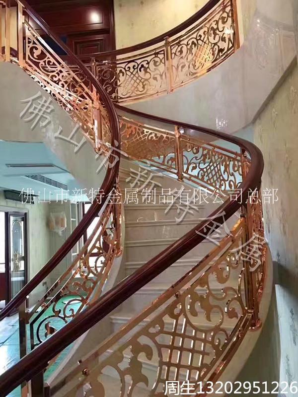 青海今天要给大家带来的是艺术铜铝艺楼梯护栏工艺图片