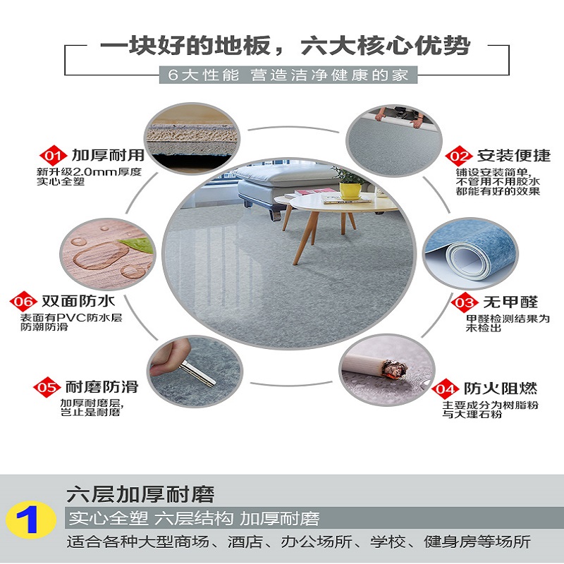 2.0mm密实底商业PVC地板胶北京学校2.0mm密实底商业PVC地板胶厂家弹性卷材可上门施工