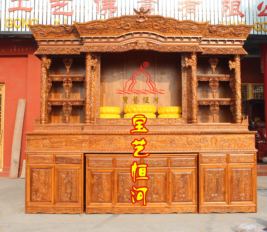 111彩绘藏式佛龛佛龛供桌三层佛台佛堂3米