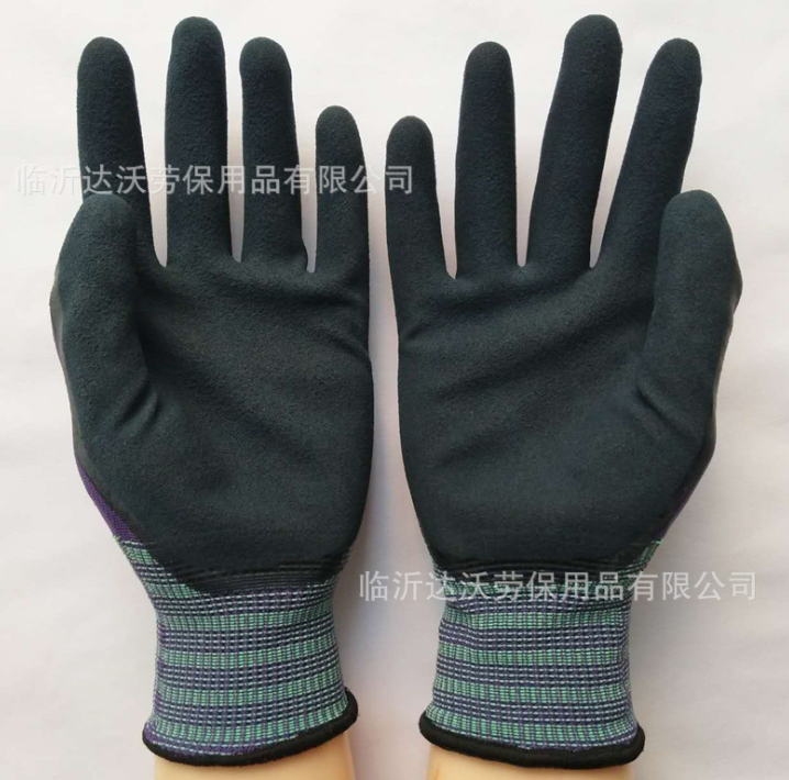 浸胶手套登升握得牢519尼龙乳胶手套 透气舒适防滑耐磨涂胶手套 浸胶手套