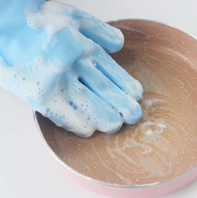 亚马逊爆款硅胶手套厨房清洁洗碗防滑防水耐高温防烫隔热乳胶手套