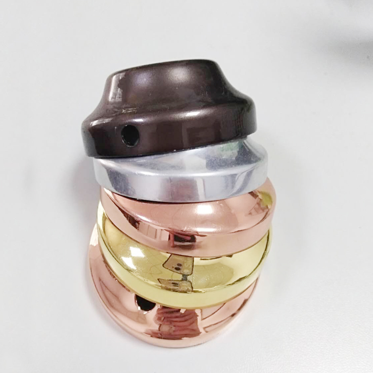东莞市五金冲压厂生产定制 铝合金耳机罩表面电镀玫瑰金图片