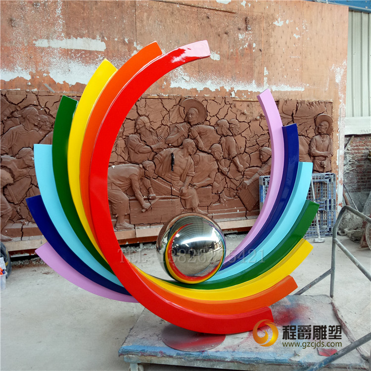 广州市玻璃钢彩虹雕塑厂家供应玻璃钢制品 玻璃钢彩虹雕塑 仿真雕塑 园林景观雕塑摆件 展览展厅布置 开业雕塑
