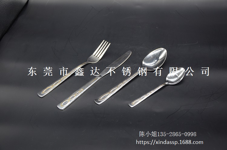 不锈钢餐具刀叉勺 1010餐厅牛排刀叉定制 LOGO 西餐餐具刀叉套装图片