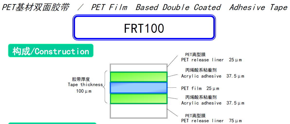 FRT100薄膜基材双面胶带