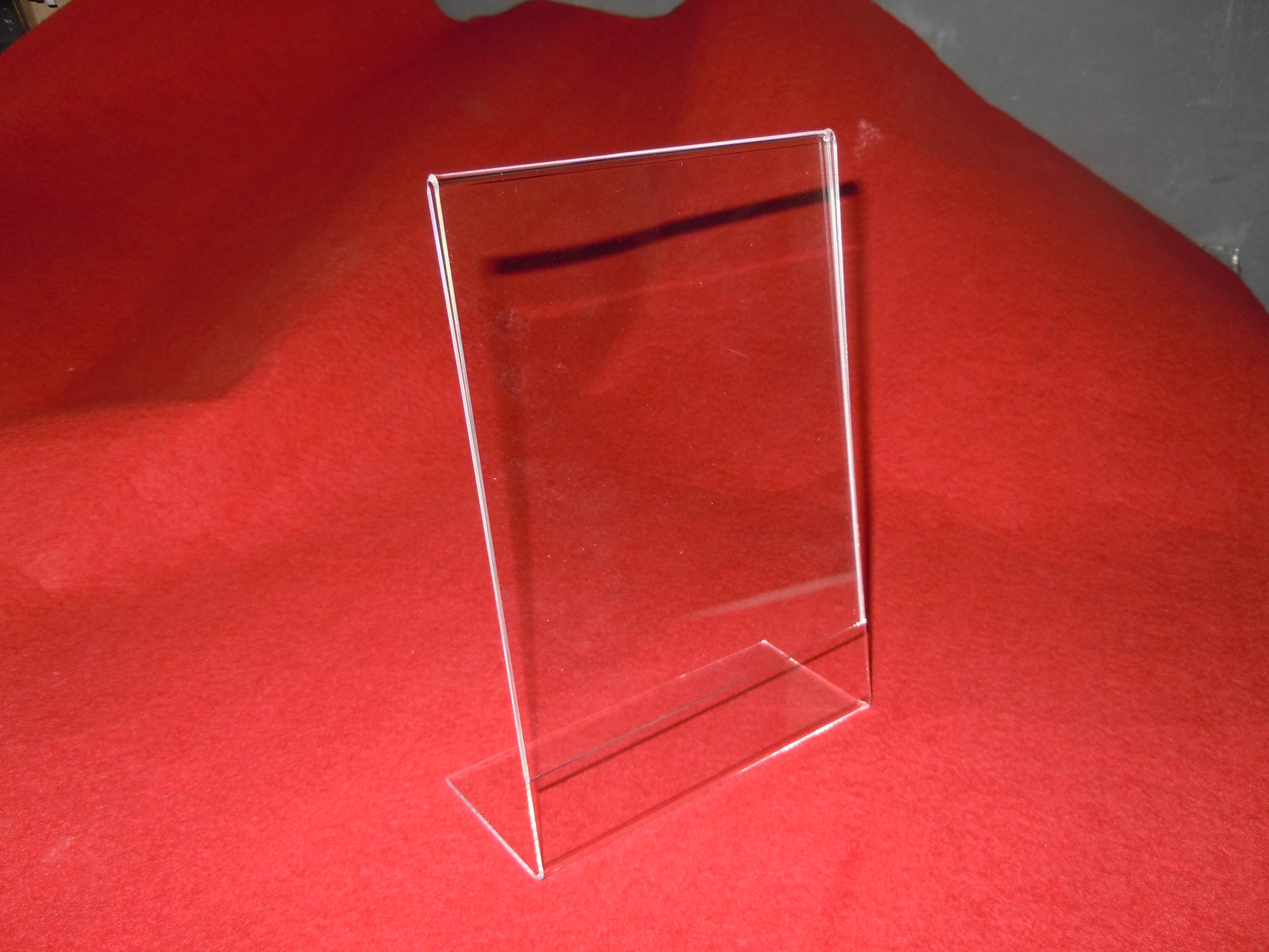 宁波安君亚克力有机玻璃透明有色磨砂板定制加工台牌桌面广告牌 L形台卡图片