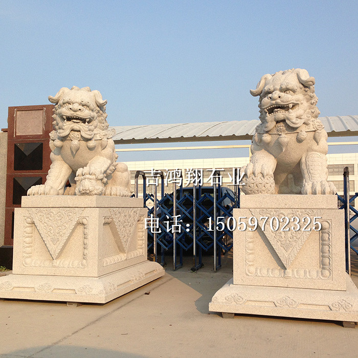 泉州市北京狮厂家厂家供应石雕北京狮 青石石狮子雕刻 汉白玉石雕狮子