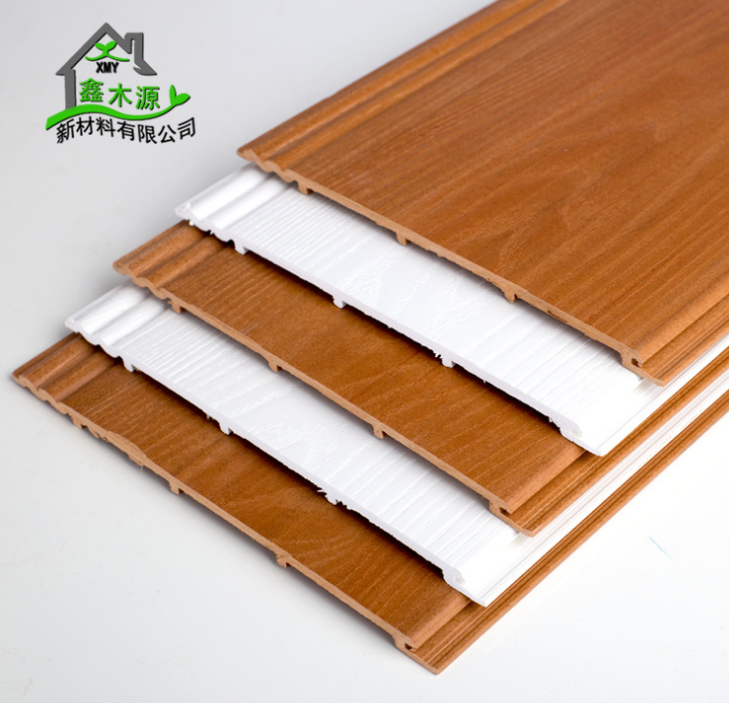 临沂市木双浮雕板厂家厂家直销生态木双浮雕板 室内塑木装饰护墙板PVC木塑200双圆板