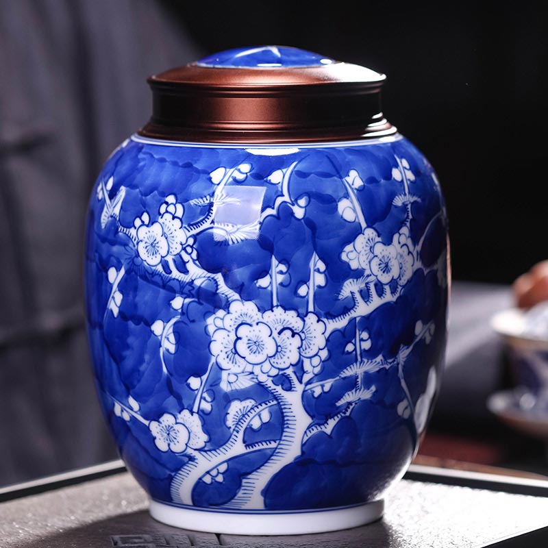 陶瓷茶叶罐定做陶瓷茶叶罐定做厂家 定制定做高档手绘陶瓷茶叶罐