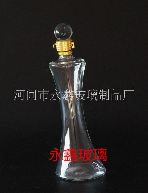 异形玻璃酒瓶 河间透明玻璃工艺酒瓶生产厂家定制异形酒瓶