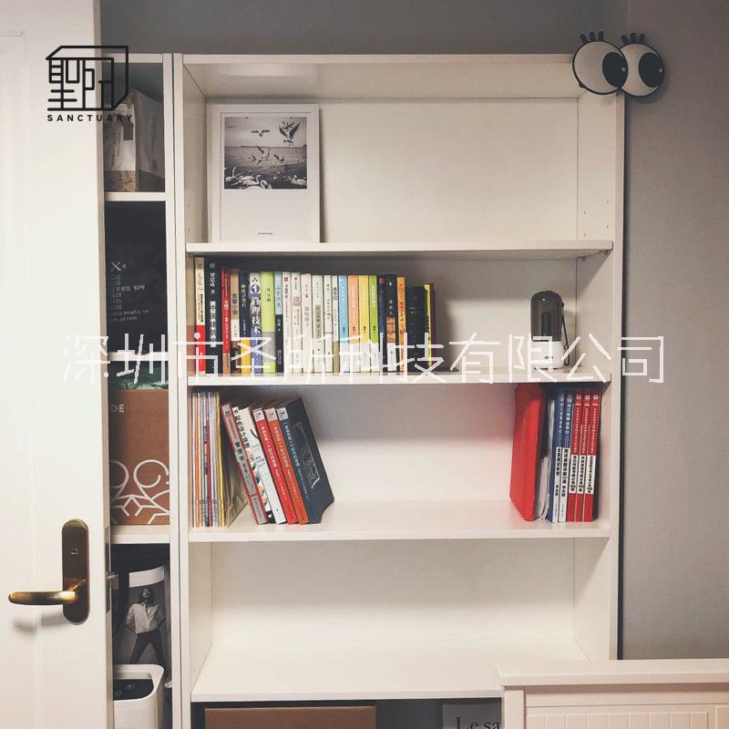 现代实木家具 定制组合书架落地白色小型实木 儿童落地书柜拼装图片
