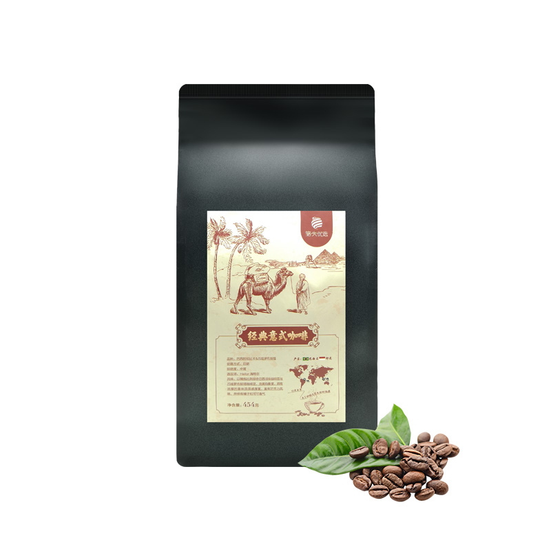 骆夫优选咖啡经典意式咖啡豆454克 浓香特醇坚果榛子香味图片