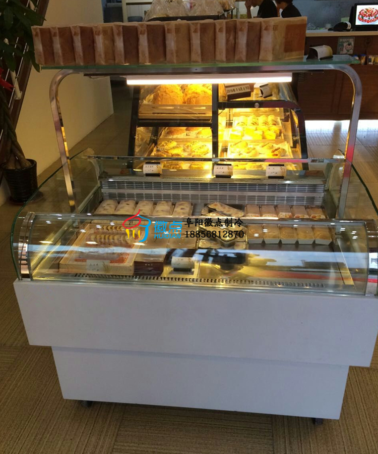 供应湖州上开口蛋糕柜厂家开放式三明治柜风冷无霜蛋糕保鲜柜图片