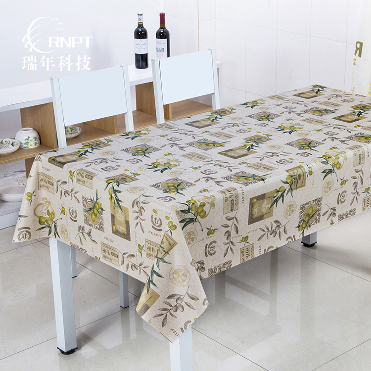 棉麻桌布RNHS瑞年 厂家热销新品棉麻桌布家居餐桌布 防水免洗PVC塑料台布