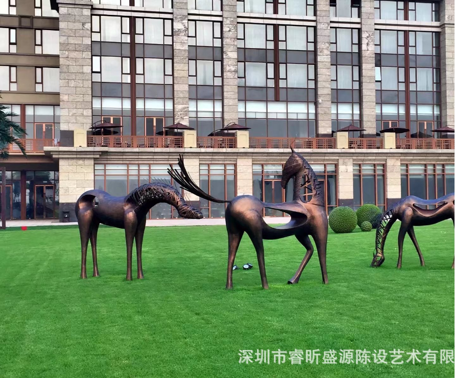 佛山园林景观铜马雕塑定制价格_大型广场铜雕厂家图片