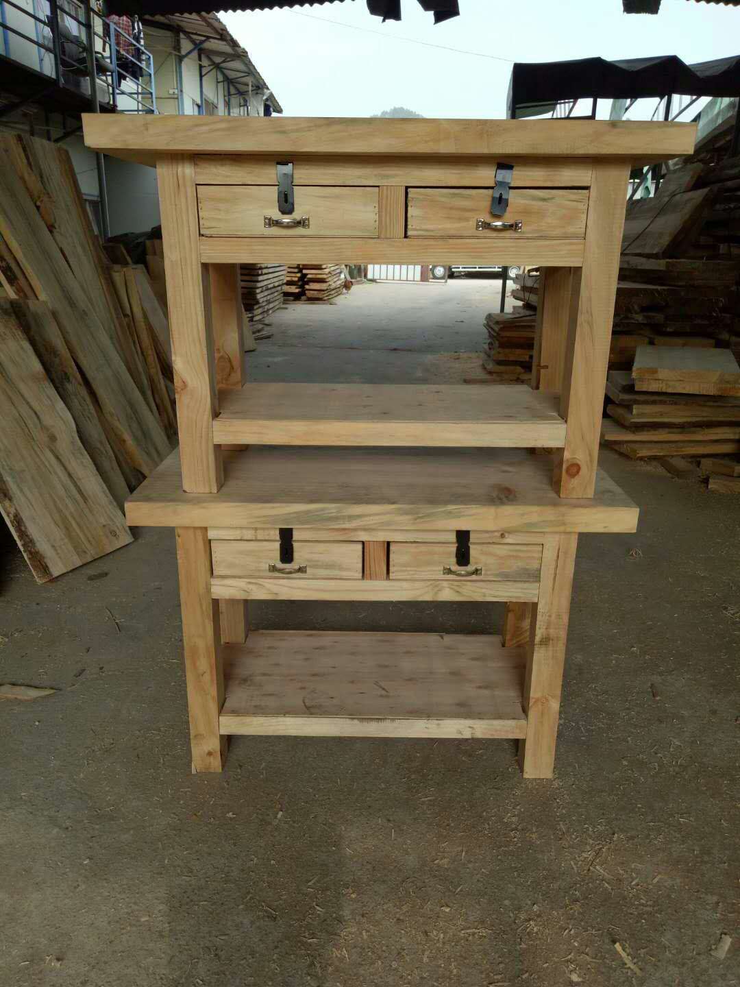 仪器摆放木桌子车间重型装配实木桌木制钳工桌装配实验台厂家图片