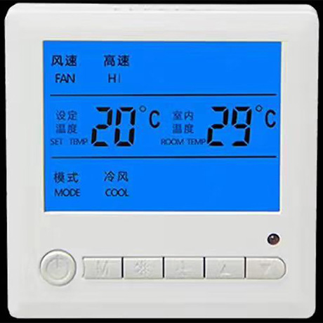 东莞市中央空调地暖温控器厂家WIFI 地暖温度节器 智能触屏风机盘管控制面板 中央空调温控器 中央空调地暖温控器