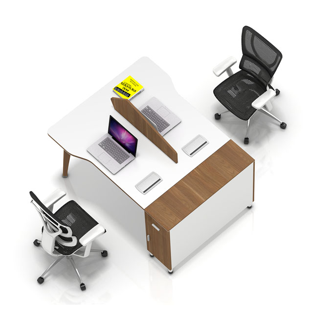 新款电脑桌办公家具两人对坐搭柜职员桌组合台简约办公桌 贝森  贝森 BS-0010图片