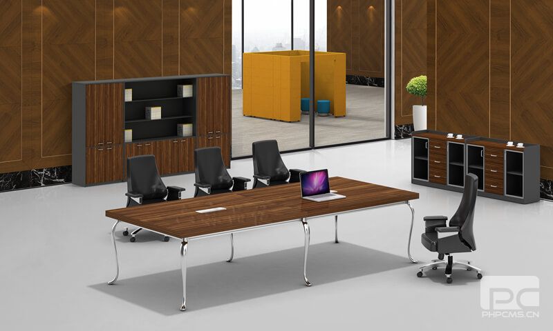 职员实木办公桌 现代简约公司洽谈办公桌椅组合长条培训会议桌子HS-0013图片