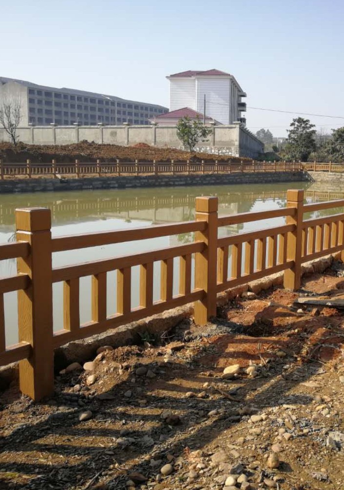河道景观水泥仿木护栏仿木栏杆批发