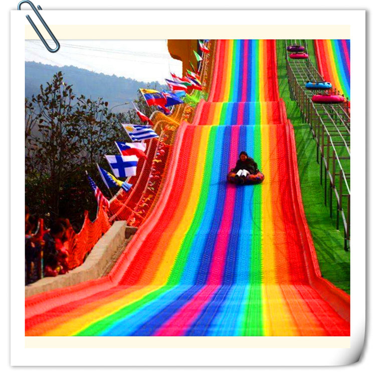 济宁市七彩滑梯设施设备厂家网红七彩滑道 彩虹滑梯直销 七彩滑梯设施设备