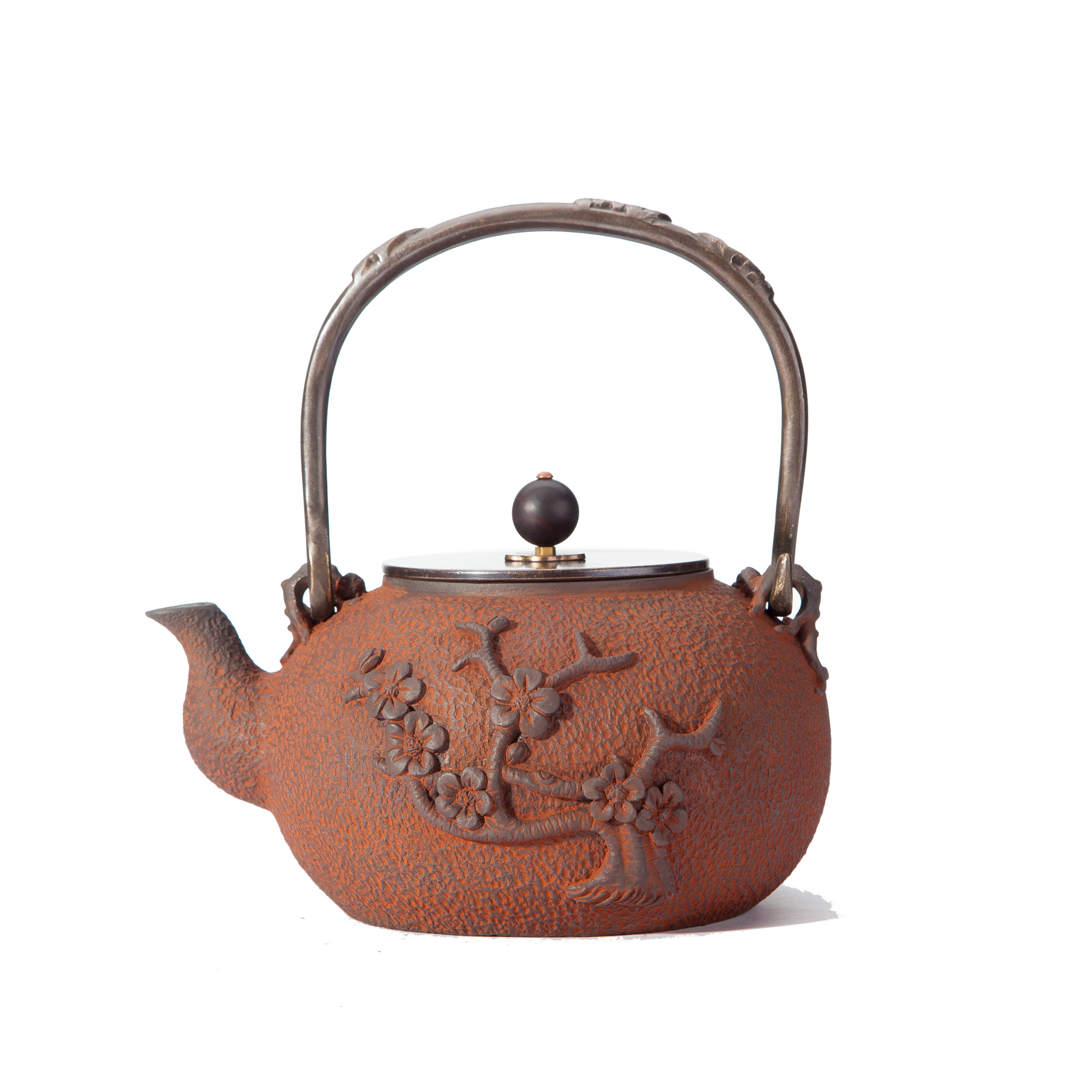 传统茶壶吉春堂铁壶梅树（锈色）手工铁铸茶壶1.2L铁茶壶煮水茶具 吉 春 堂 梅树锈色铁壶