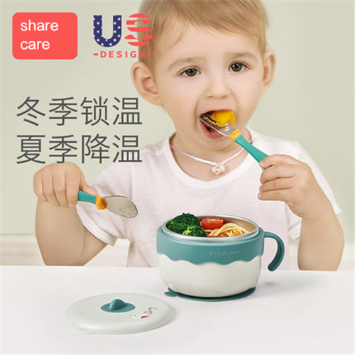 sharecare儿童餐具宝宝注水保温碗保温研磨碗图片