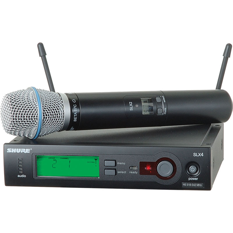 Shure SLX24/BETA87C 舒尔手持无线话筒 超心形电容麦克风 无线话筒 无线麦克风
