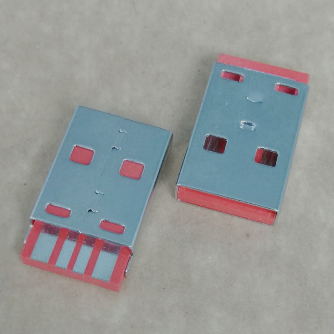 USB 2.0 AM焊线公头 180度焊线式 焊线A公大电流 L=20.1 彩色胶芯图片