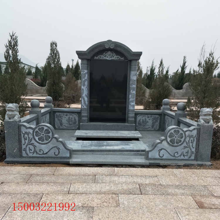 定制中国黑墓碑，花岗岩墓碑生产厂家图片