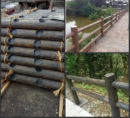 深圳仿木栏杆水利河道防护工程图片