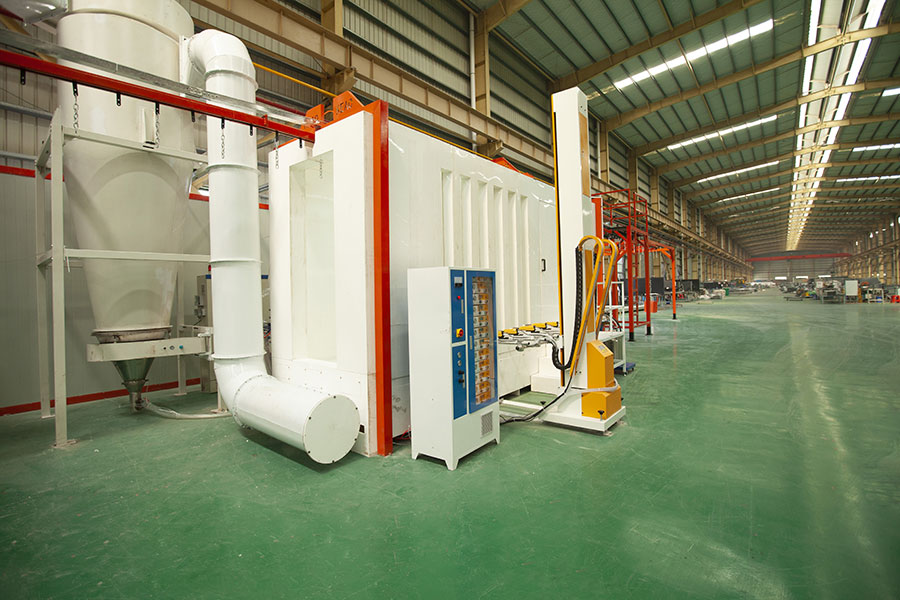 专业制作物流货架等领域的喷粉设备 物流货架喷粉生产线图片